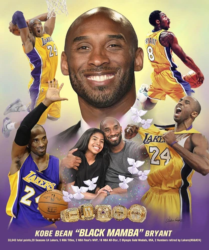 Kobe and Gianna Bryant - 24x20 - print - Wishum Gregory